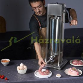   Kolbásztöltő manuális hurkatöltő 7 literes függőleges kolbászkészítő gép rozsdamentes acél