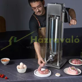   Kolbásztöltő manuális hurkatöltő 7 literes függőleges kolbászkészítő gép rozsdamentes acél