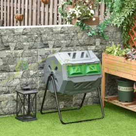   Komposztláda 160 literes űrtartalmú 2 rekeszes forgatható komposztláda 71x65x96 cm