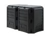 Composting bin 800 liters black 2-part outdoor composting tank two-chamber composter 