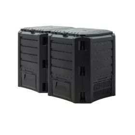   Komposztáló láda 800 liter fekete 2 részes kültéri komposztáló tartály kétkamrás komposztáló 