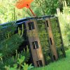 Composting bin 800 liters black 2-part outdoor composting tank two-chamber composter 