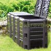 Composting bin 800 liters black 2-part outdoor composting tank two-chamber composter 