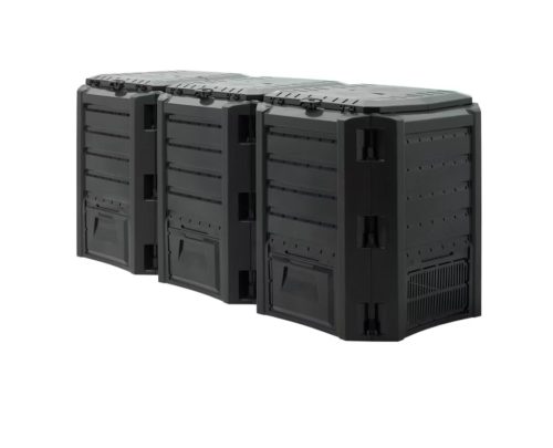 Composting box 1200 liters black 3-part outdoor composting tank three-chamber composter 