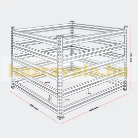   Komposztláda fém komposztáló keret 720 liter komposztáló tartály galvanizált biokomposztáló biohulladékhoz