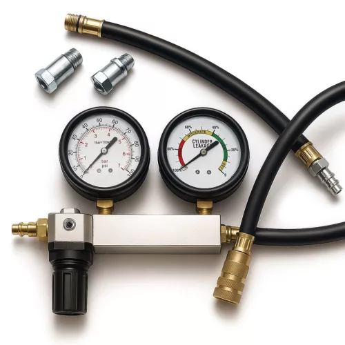Kompressziós nyomásmérő benzinmotorokhoz henger szivárgás diagnosztikához
