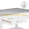 Service cart on wheels with 2 drawers, 2 shelves, large granite worktop in white