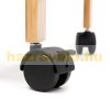 Rolling trolley bamboo kitchen trolley with 2 practical shelves, 2 metal mesh baskets and 1 drawer 