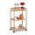 Bamboo service cart on wheels, small kitchen cart with 3 levels