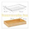 Rolling bamboo service cart, small kitchen cart with basket, lots of storage space 