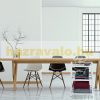 Rolling trolley bamboo serving trolley in white color with 3 shelves 76.5 x 46 x 38 cm