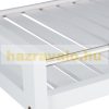 Rolling trolley bamboo serving trolley in white color with 3 shelves 76.5 x 46 x 38 cm