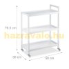 Rolling trolley bamboo kitchen trolley white with 3 shelves 