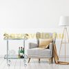 Kitchen cart on wheels chrome kitchen cart with 2-level milk glass shelf