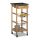 Kitchen cart on wheels with a marble surface with 1 drawer, 2 baskets and 1 shelf 