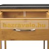 Kitchen cart on wheels with a marble surface with 1 drawer, 2 baskets and 1 shelf 