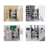 Könyvtári kocsi 790x385x1250mm fekete 3 polcos gurulós könyvállvány 150 kg teherbírású V-alakú polcokkal