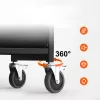 Könyvtári kocsi 790x385x1250mm fekete 3 polcos gurulós könyvállvány 150 kg teherbírású V-alakú polcokkal