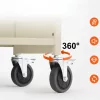Gurulós könyvállvány 79x38,5x125 cm bézs könyvtári kocsi 150 kg teherbírás, 3 polccal, V-alakú kialakításban