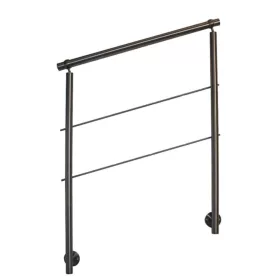   Rozsdamentes lépcsőkorlát 100 cm állítható erkélykorlát 2 oszloppal 2 db keresztrúddal 10 mm távtartó oldalsó rögzítéssel 