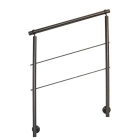 Rozsdamentes acél lépcsőkorlát oldalsó rögzítéssel 100 cm hosszú 2 db keresztrúddal 10 mm távtartó