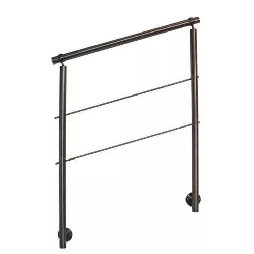 Rozsdamentes lépcsőkorlát 100 cm állítható erkélykorlát 2 oszloppal 2 db keresztrúddal 10 mm távtartó oldalsó rögzítéssel 