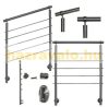 Stainless steel stair railing with side fixing 100 cm long with 2 posts and 5 crossbars 10 mm spacer