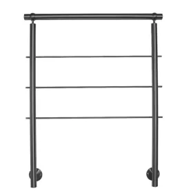   Rozsdamentes lépcsőkorlát 120 cm állítható erkélykorlát oldalsó rögzítéssel 2 oszloppal 3 db keresztrúddal 10 mm távtartó