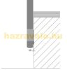 Rozsdamentes acél lépcsőkorlát oldalsó rögzítéssel 140 cm hosszú 2 oszloppal 2 db keresztrúddal 10 mm távtartó