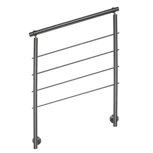 Állítható erkélykorlát 160cm rozsdamentes lépcsőkorlát oldalsó rögzítéssel 2 oszloppal 4 keresztrúddal 10 mm távtartóval