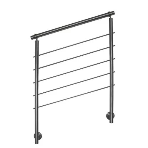 Rozsdamentes acél lépcsőkorlát oldalsó rögzítéssel 160 cm hosszú 5 db keresztrúd 10 mm távtartó