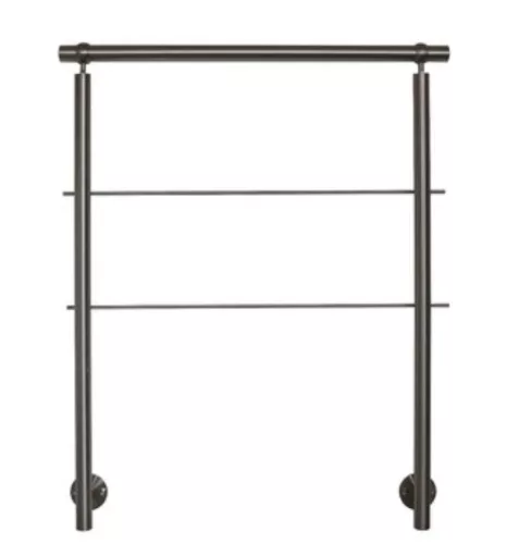 Állítható rozsdamentes lépcsőkorlát, erkélykorlát oldalsó rögzítéssel 180 cm hosszú 2 oszloppal 2 db keresztrúddal 50 mm távtartó