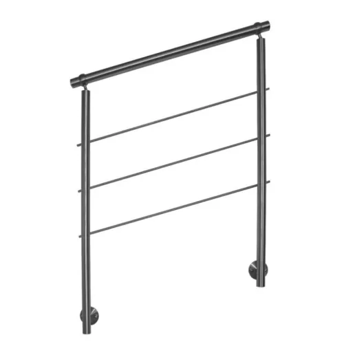 Állítható erkélykorlát 180cm rozsdamentes lépcsőkorlát oldalsó rögzítéssel 2 oszloppal 3 keresztrúddal 10 mm távtartóval