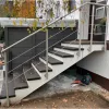 Rozsdamentes acél lépcsőkorlát oldalsó rögzítéssel 200 cm hosszú keresztrúd nélkül 10 mm távtartó
