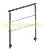 Stainless steel stair railing with side fixing 200 cm long with 3 posts 2 crossbars 10 mm spacer