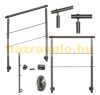 Stainless steel stair railing with side fixing 200 cm long with 3 posts 2 crossbars 10 mm spacer