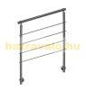 Stainless steel stair railing with side fixing 200 cm long with 3 posts 4 cross bars 10 mm spacer