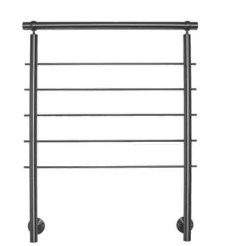 Rozsdamentes acél lépcsőkorlát oldalsó rögzítéssel 200 cm hosszú 3 oszloppal 5 db keresztrúd 10 mm távtartó