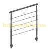 Stainless steel stair railing with side fixing 200 cm long with 3 posts 5 crossbars 10 mm spacer