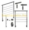 Stainless steel stair railing with side fixing 200 cm long with 3 posts 5 crossbars 10 mm spacer