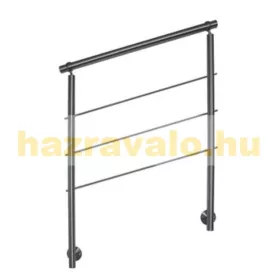   Állítható rozsdamentes lépcsőkorlát oldalsó rögzítéssel 240 cm hosszú 3 oszloppal 3 db keresztrúd 10 mm távtartó