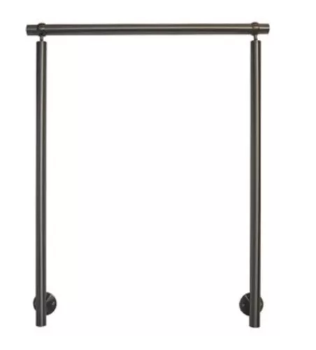 Rozsdamentes acél lépcsőkorlát oldalsó rögzítéssel 80 cm hosszú 2 oszloppal keresztrúd nélkül 10 mm távtartó