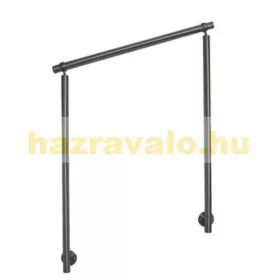   Rozsdamentes acél lépcsőkorlát oldalsó rögzítéssel 80 cm hosszú 2 oszloppal keresztrúd nélkül 10 mm távtartó