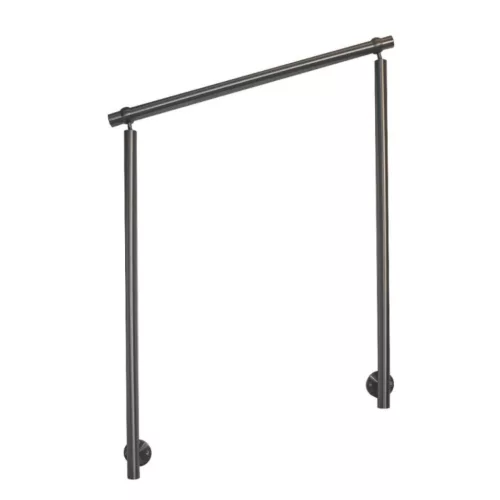 Rozsdamentes lépcsőkorlát 80 cm állítható erkélykorlát oldalsó rögzítéssel 2 oszloppal keresztrúd nélkül 50 mm távtartó