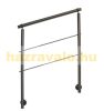 Stainless steel stair railing with side fixing 80 cm long with 2 posts 2 cross bars 10 mm spacer