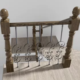   Korlátoszlopok 185x20x1118 mm 5 db matt fekete horganyzott acél lépcsőkorlát oszlop szett