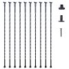 Korlátoszlop 13x13x1122 mm csavart matt fekete horganyzott acél lépcsőkorlát oszlop 