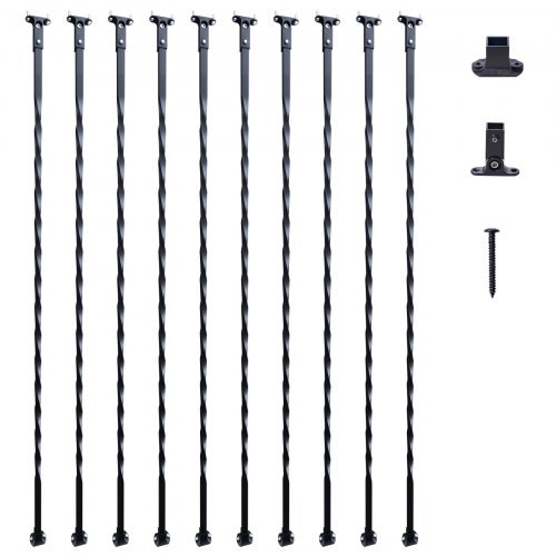 Korlátoszlop 13x13x1122 mm csavart matt fekete horganyzott acél lépcsőkorlát oszlop 