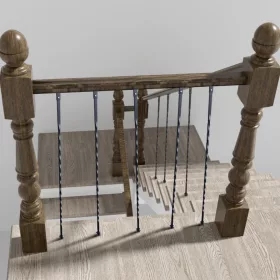   Korlátoszlop 13x13x1122 mm csavart matt fekete horganyzott acél lépcsőkorlát oszlop 