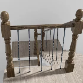   Korlátoszlop matt 10 darab fekete horganyzott acél lépcsőkorlát oszlop szett